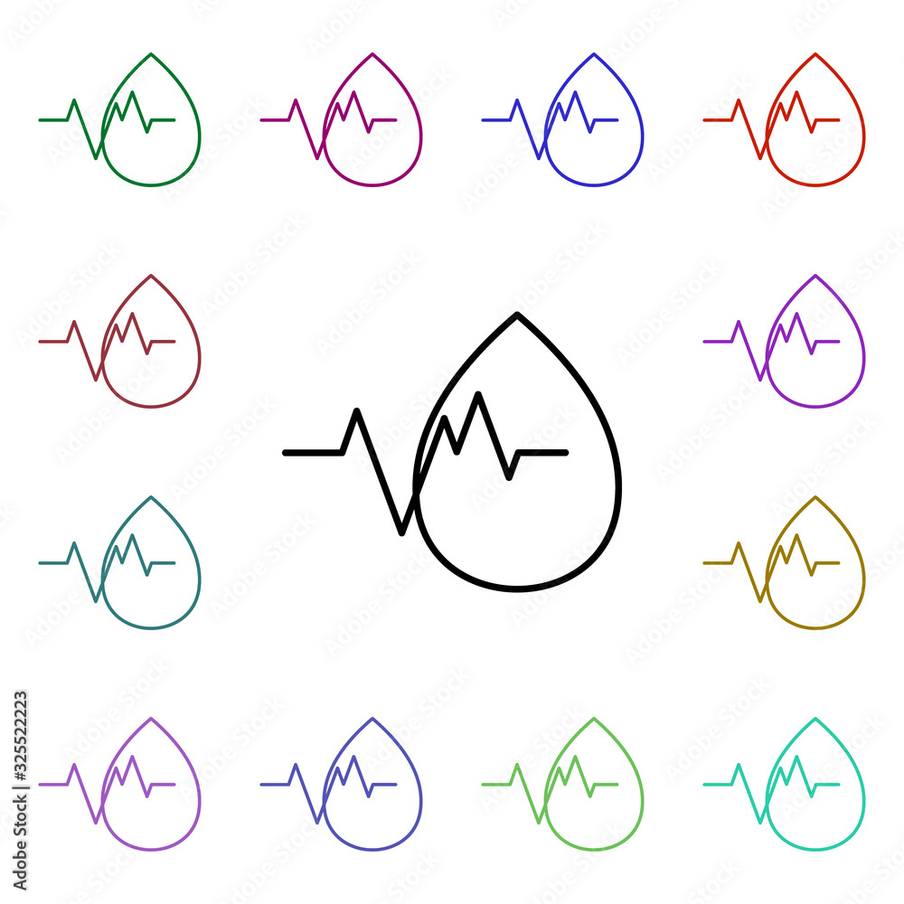 Aufkleber blood test multi color style icon. simple thin line, outline vector of medical icons for ui and ux, 