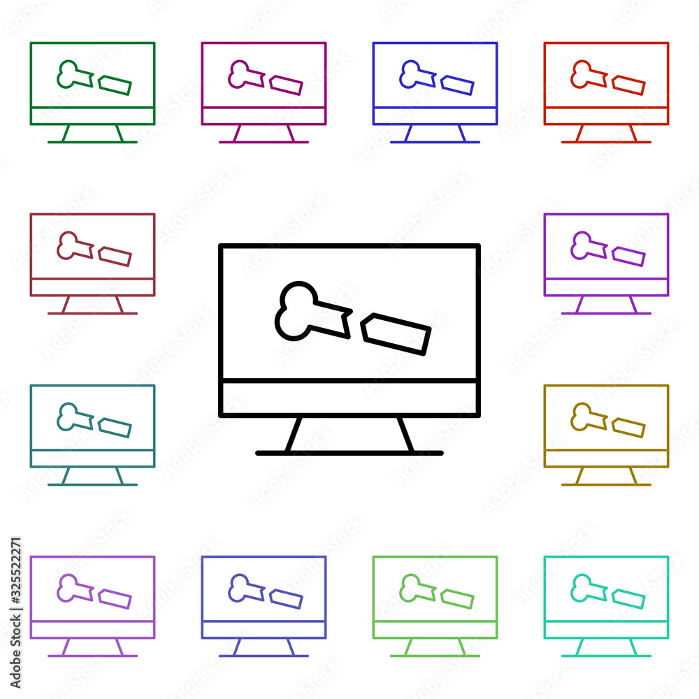 Poster bone broken, computer multi color style icon. simple thin line, outline vector of medical icons for 