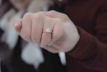 hands of bride and groom to be