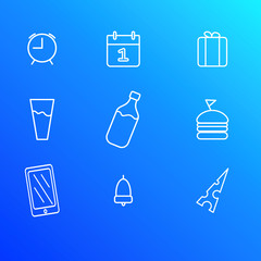 birthday icon set design