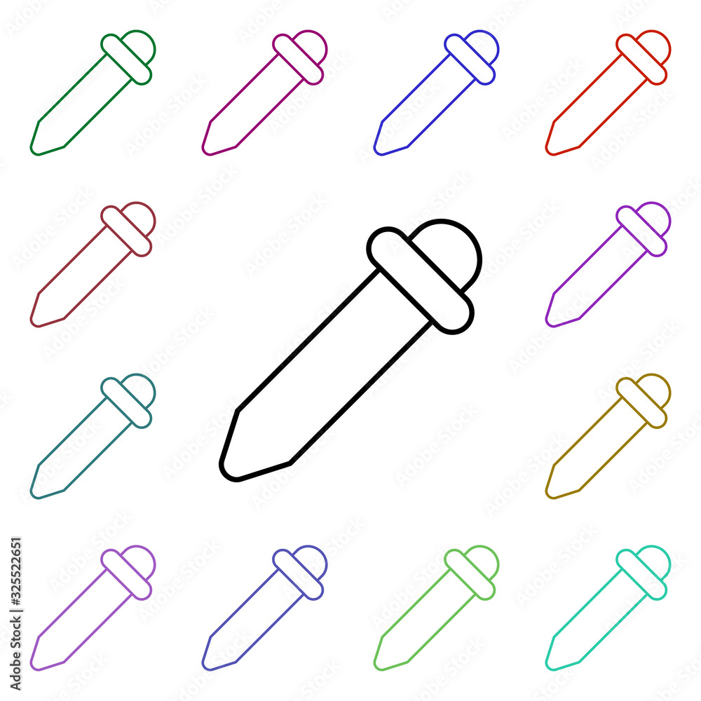Poster dropper multi color style icon. simple thin line, outline vector of medical icons for ui and ux, web