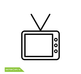 Television icon vector logo template