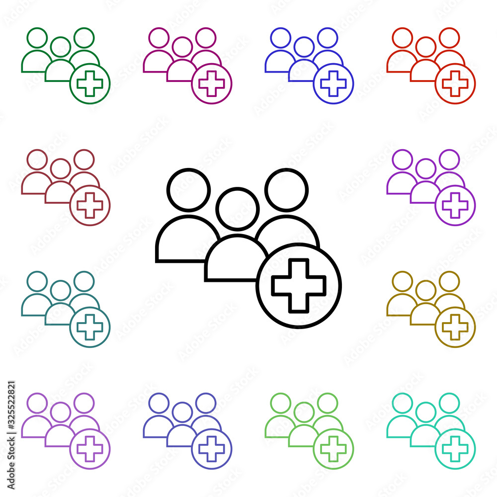 Poster group multi color style icon. simple thin line, outline vector of medical icons for ui and ux, websi