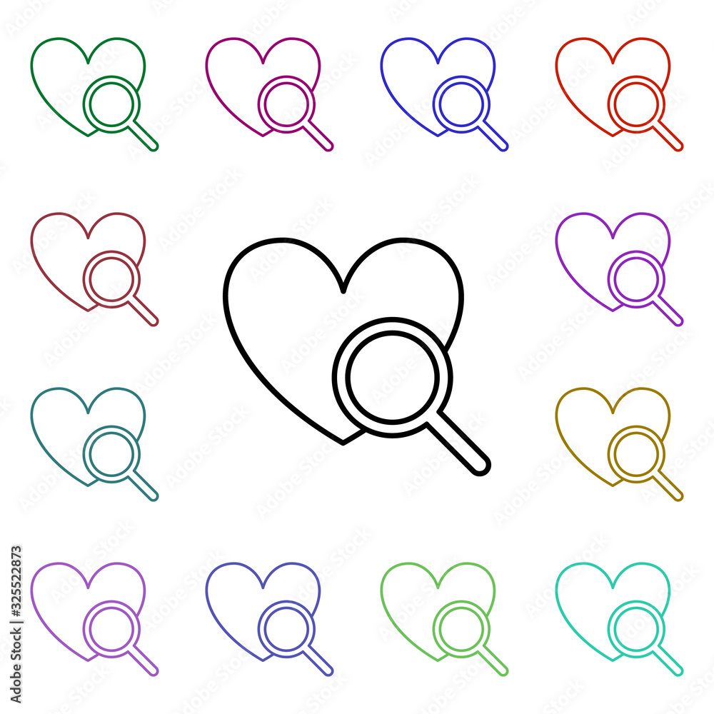Poster heart medical multi color style icon. simple thin line, outline vector of medical icons for ui and u