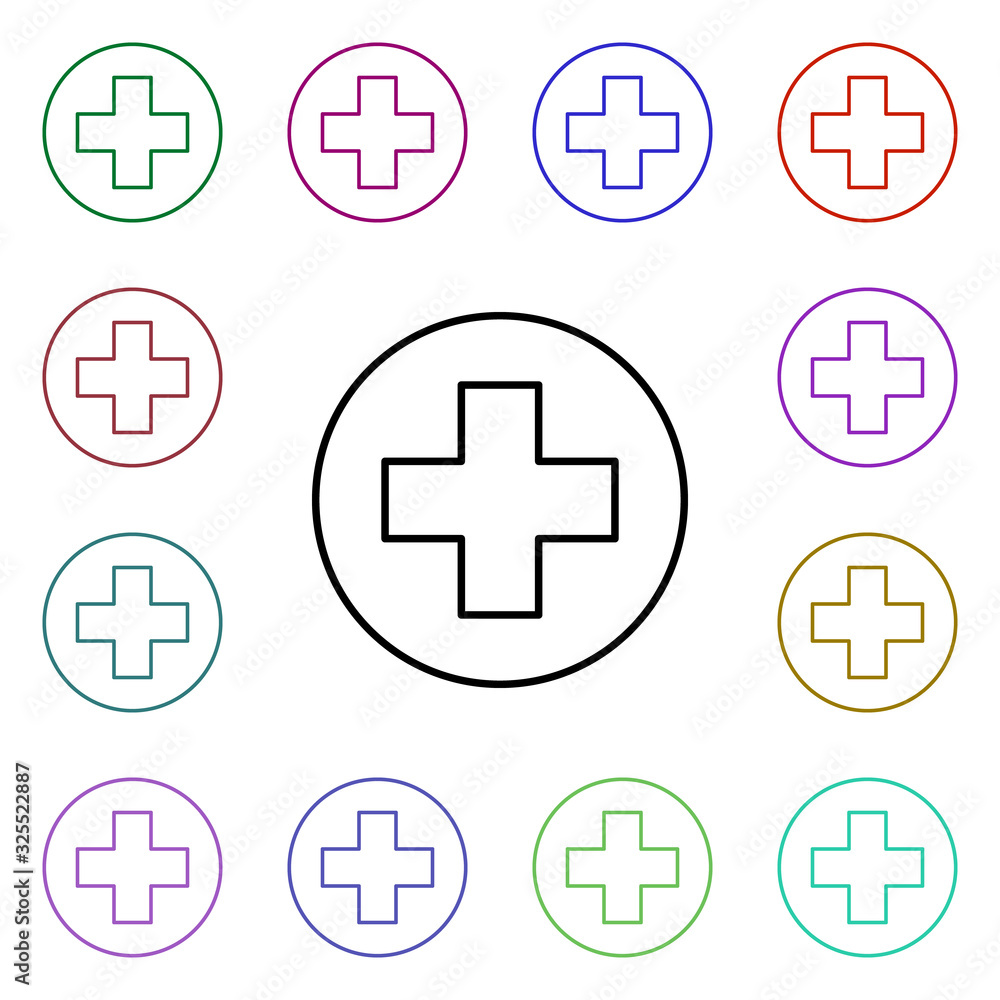 Poster hospital multi color style icon. simple thin line, outline vector of medical icons for ui and ux, we