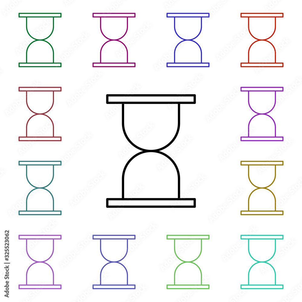 Poster hourglass multi color style icon. simple thin line, outline vector of medical icons for ui and ux, w