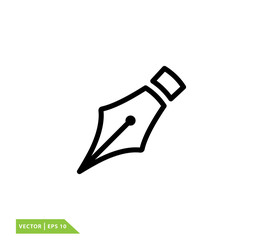 Fountain pen icon vector logo design template