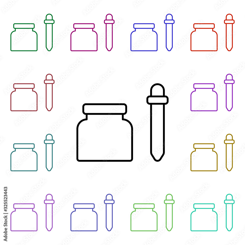 Poster pipette multi color style icon. simple thin line, outline vector of medical icons for ui and ux, web
