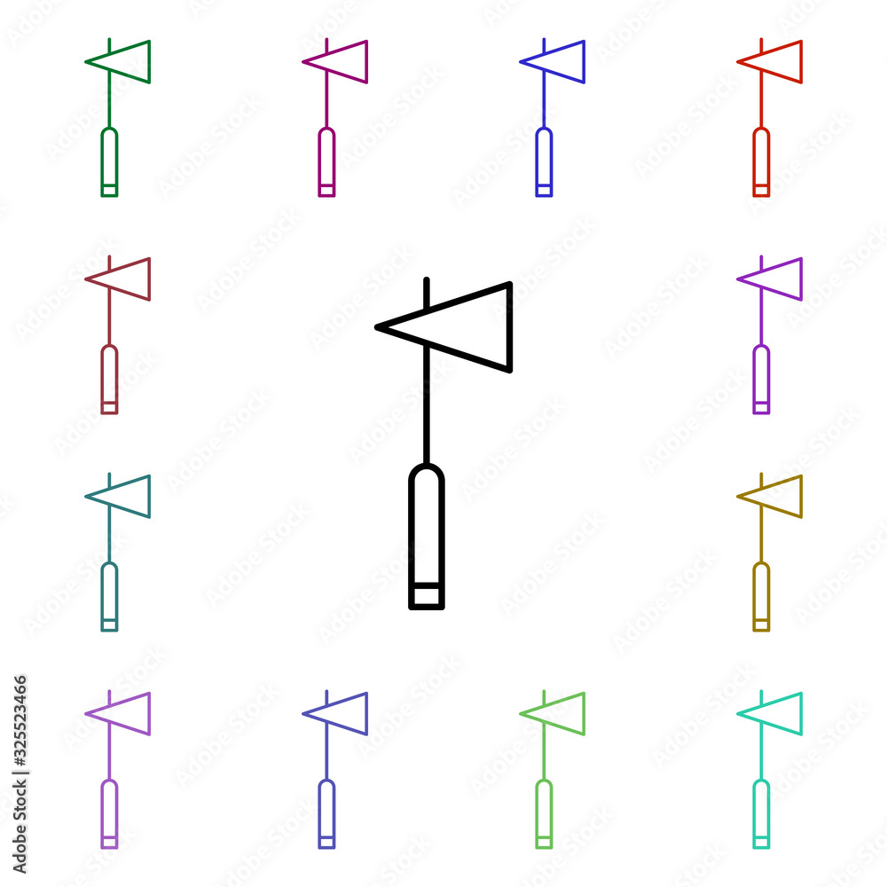 Poster reflex hammer multi color style icon. simple thin line, outline vector of medical icons for ui and u