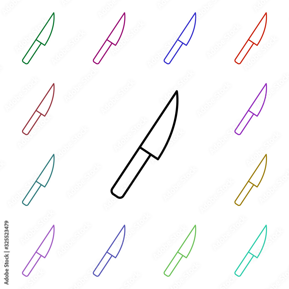 Poster scalpel multi color style icon. simple thin line, outline vector of medical icons for ui and ux, web