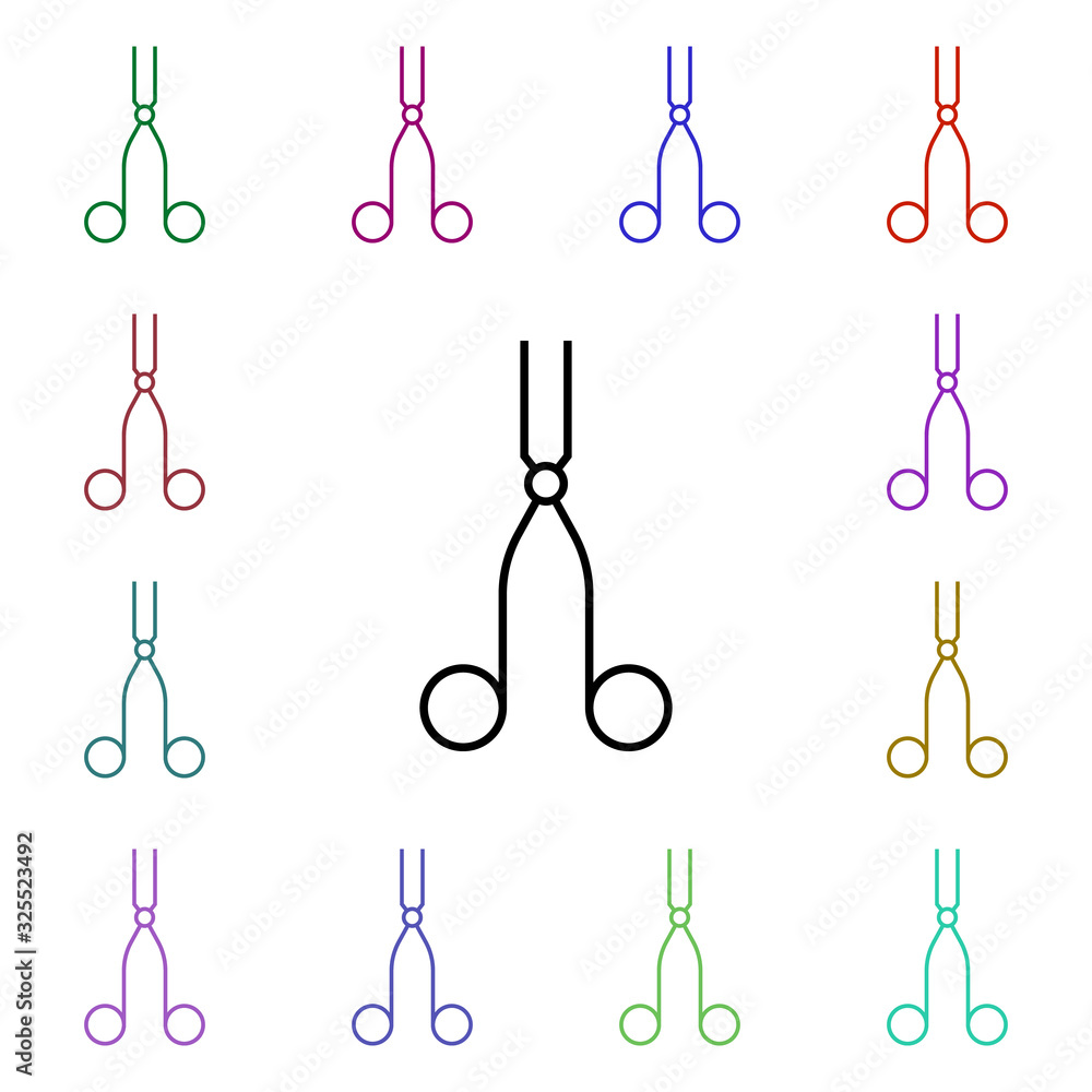 Aufkleber scissors medical multi color style icon. simple thin line, outline vector of medical icons for ui an