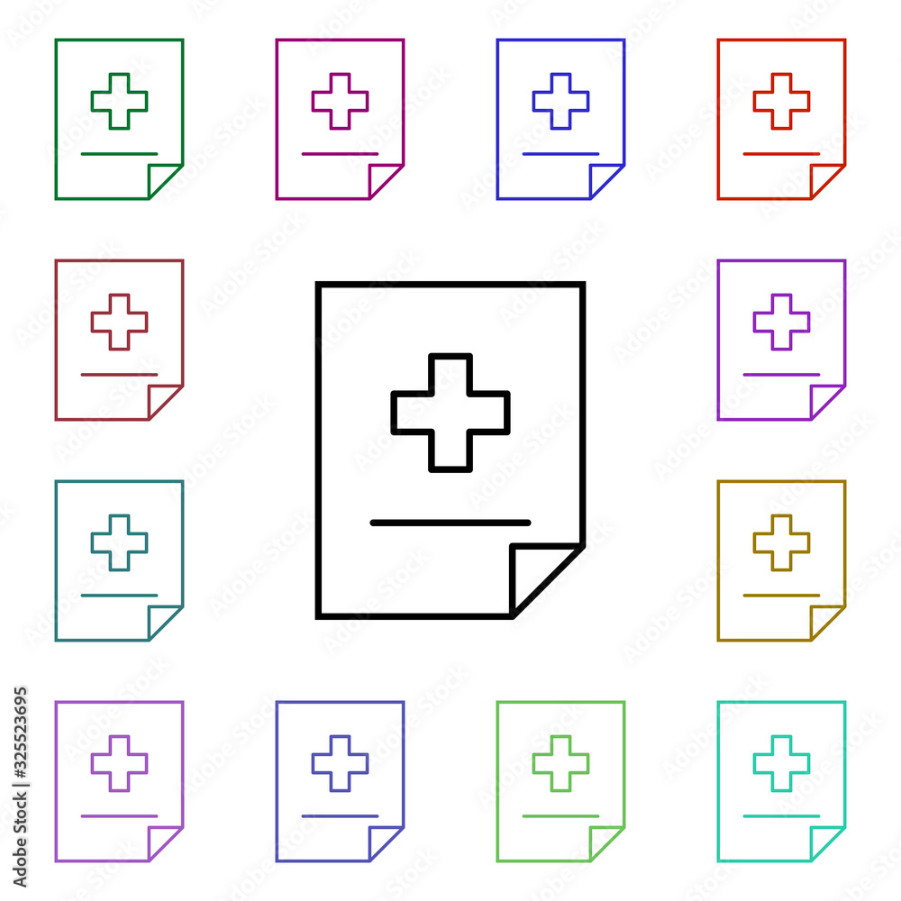 Poster sticky multi color style icon. simple thin line, outline vector of medical icons for ui and ux, webs