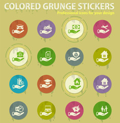 Fototapeta premium insurance hand icon set