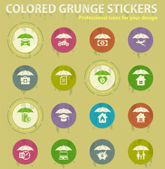 Fototapeta premium insurance colored grunge icons