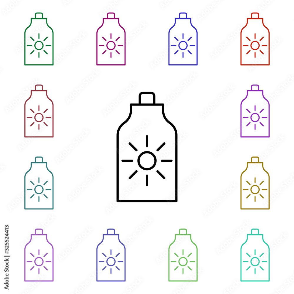 Poster sun block multi color style icon. simple thin line, outline vector of summer icons for ui and ux, we