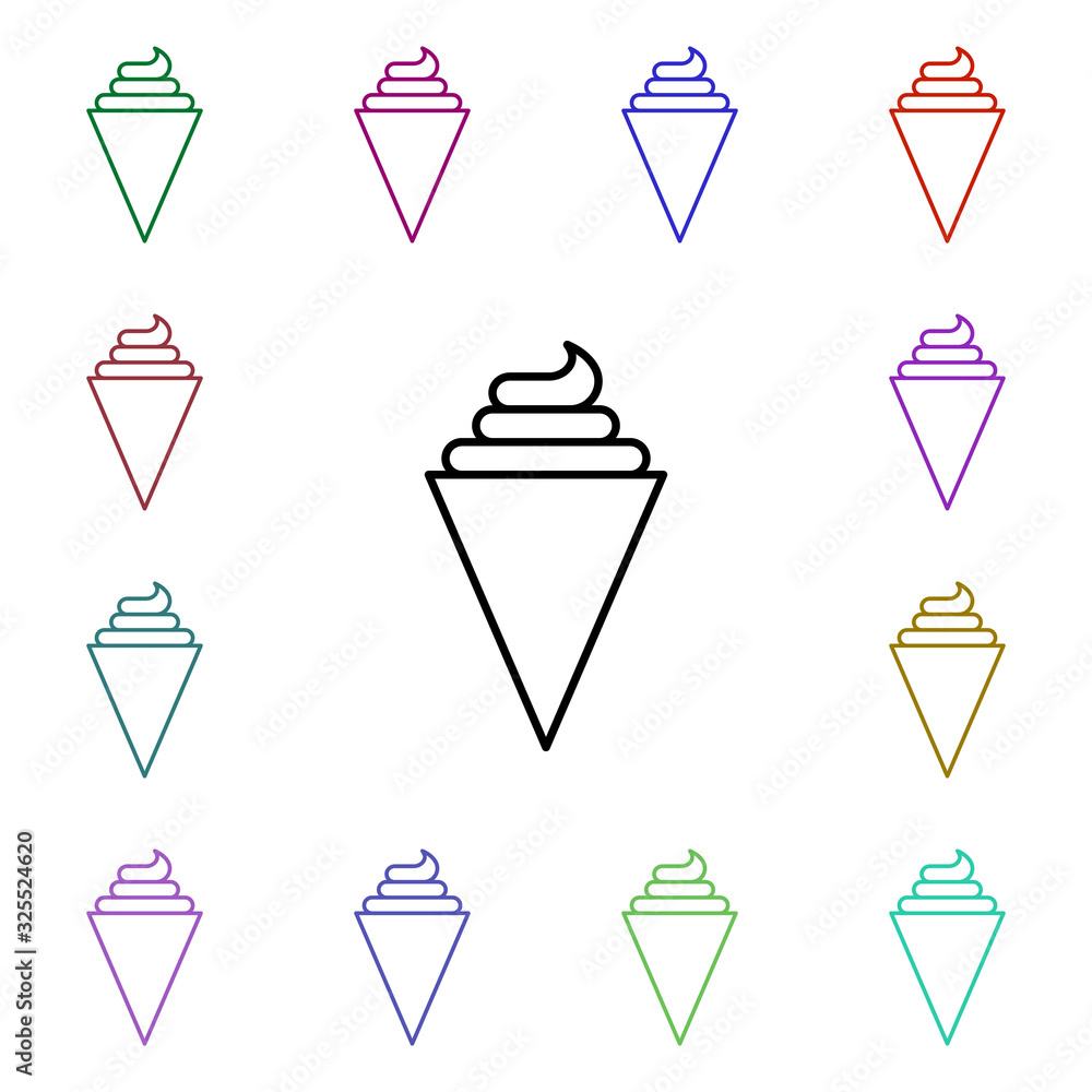 Poster ice-cream multi color style icon. simple thin line, outline vector of summer icons for ui and ux, we