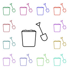 Sand bucket multi color style icon. Simple thin line, outline vector of summer icons for ui and ux, website or mobile application