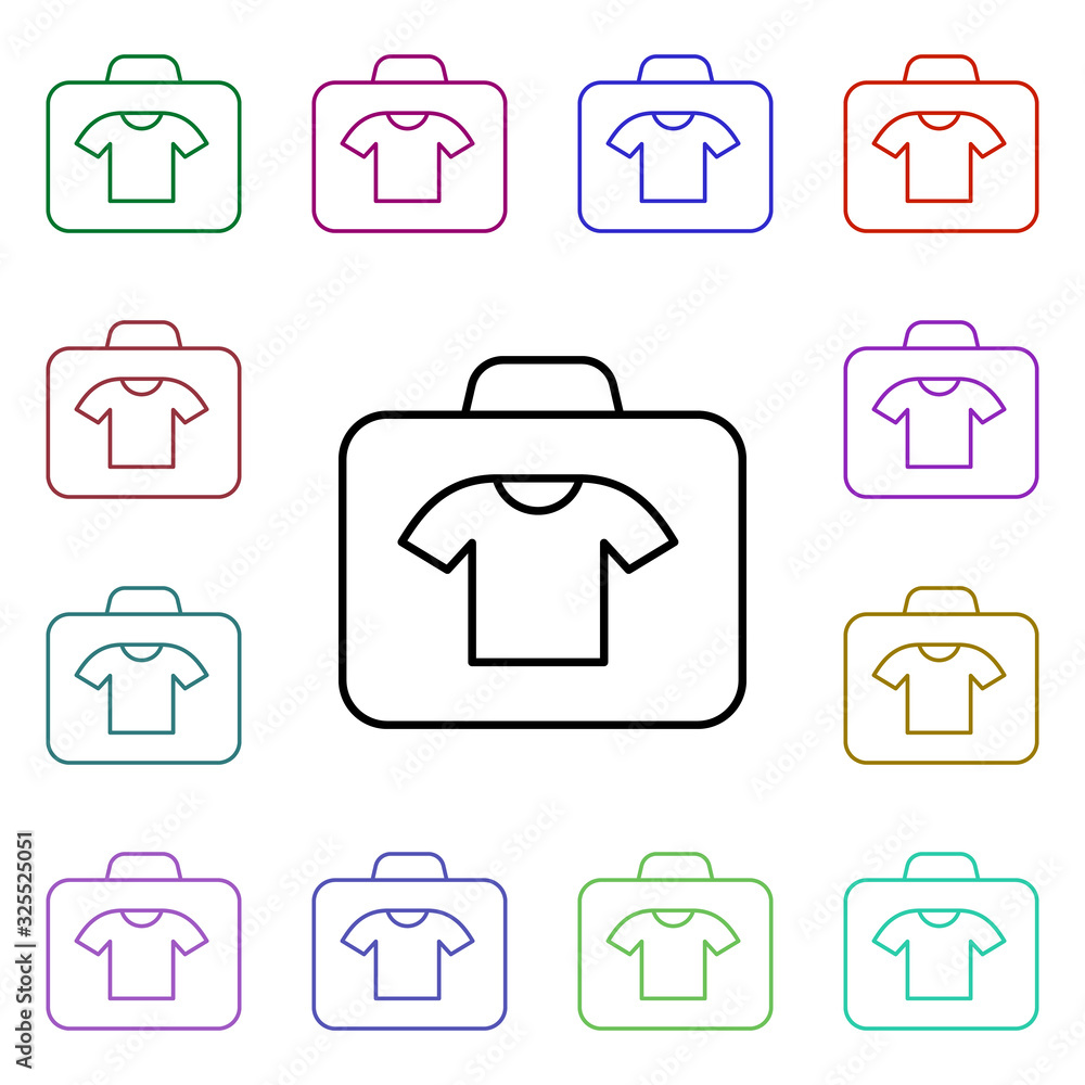Poster luggage multi color style icon. simple thin line, outline vector of summer icons for ui and ux, webs
