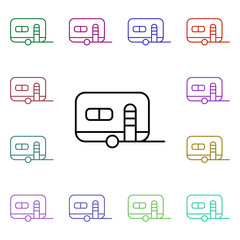Caravan multi color style icon. Simple thin line, outline vector of summer icons for ui and ux, website or mobile application