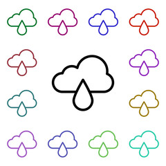 Cloudy, rain sign multi color style icon. Simple thin line, outline vector of weather icons for ui and ux, website or mobile application