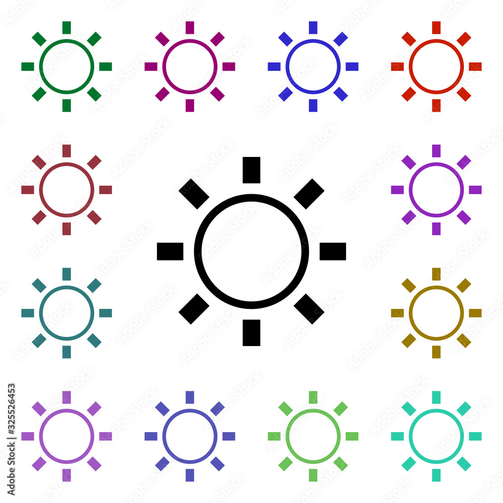 Poster sun sign multi color style icon. simple thin line, outline vector of weather icons for ui and ux, we