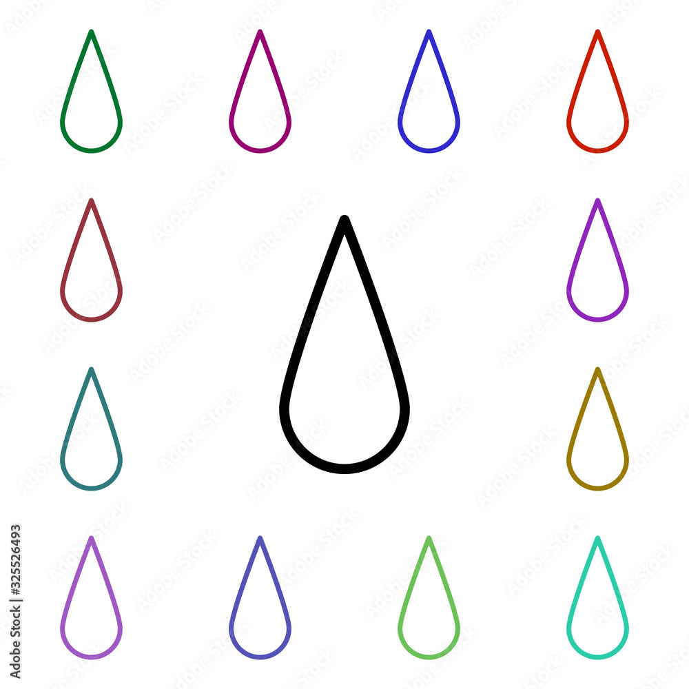 Poster drop sign multi color style icon. simple thin line, outline vector of weather icons for ui and ux, w