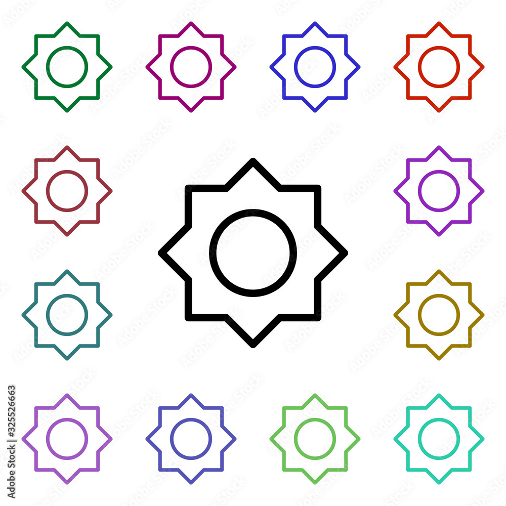 Poster sunny sign multi color style icon. simple thin line, outline vector of weather icons for ui and ux, 