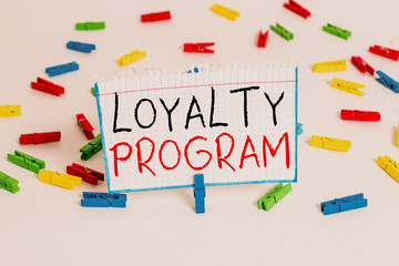 Text sign showing Loyalty Program. Business photo showcasing marketing effort that provide...