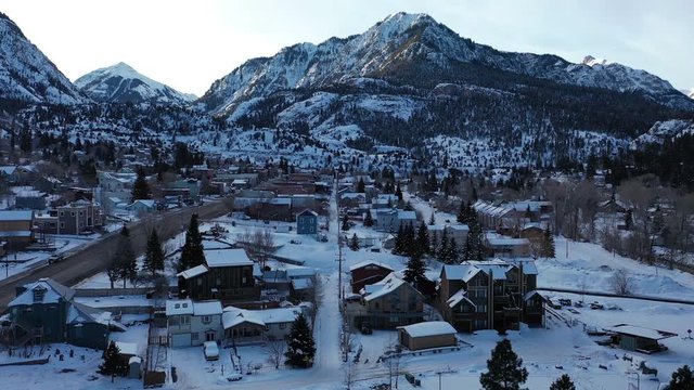 Ouray Town aerial view in Ouray, Colorado