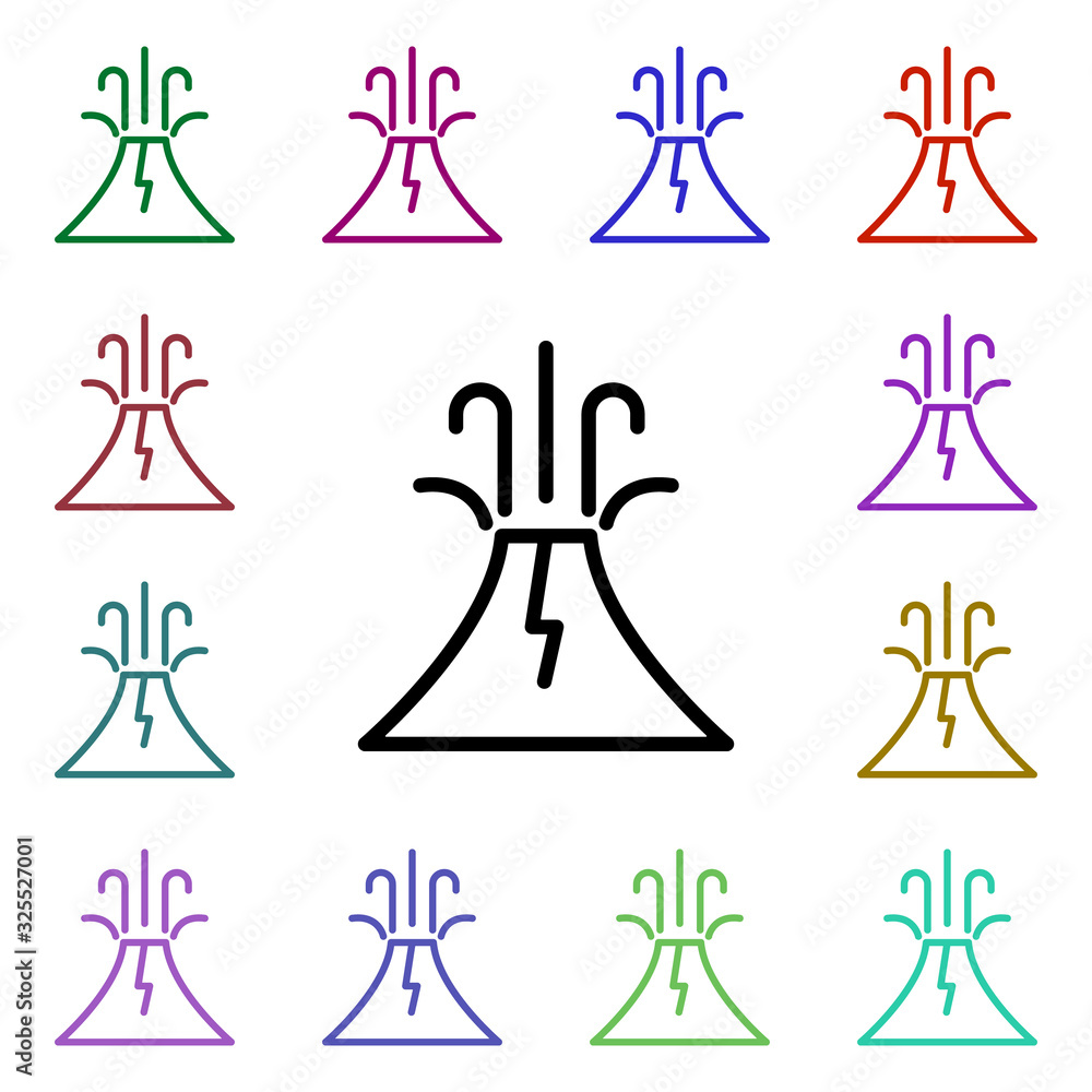 Poster eruption sign multi color style icon. simple thin line, outline vector of weather icons for ui and u