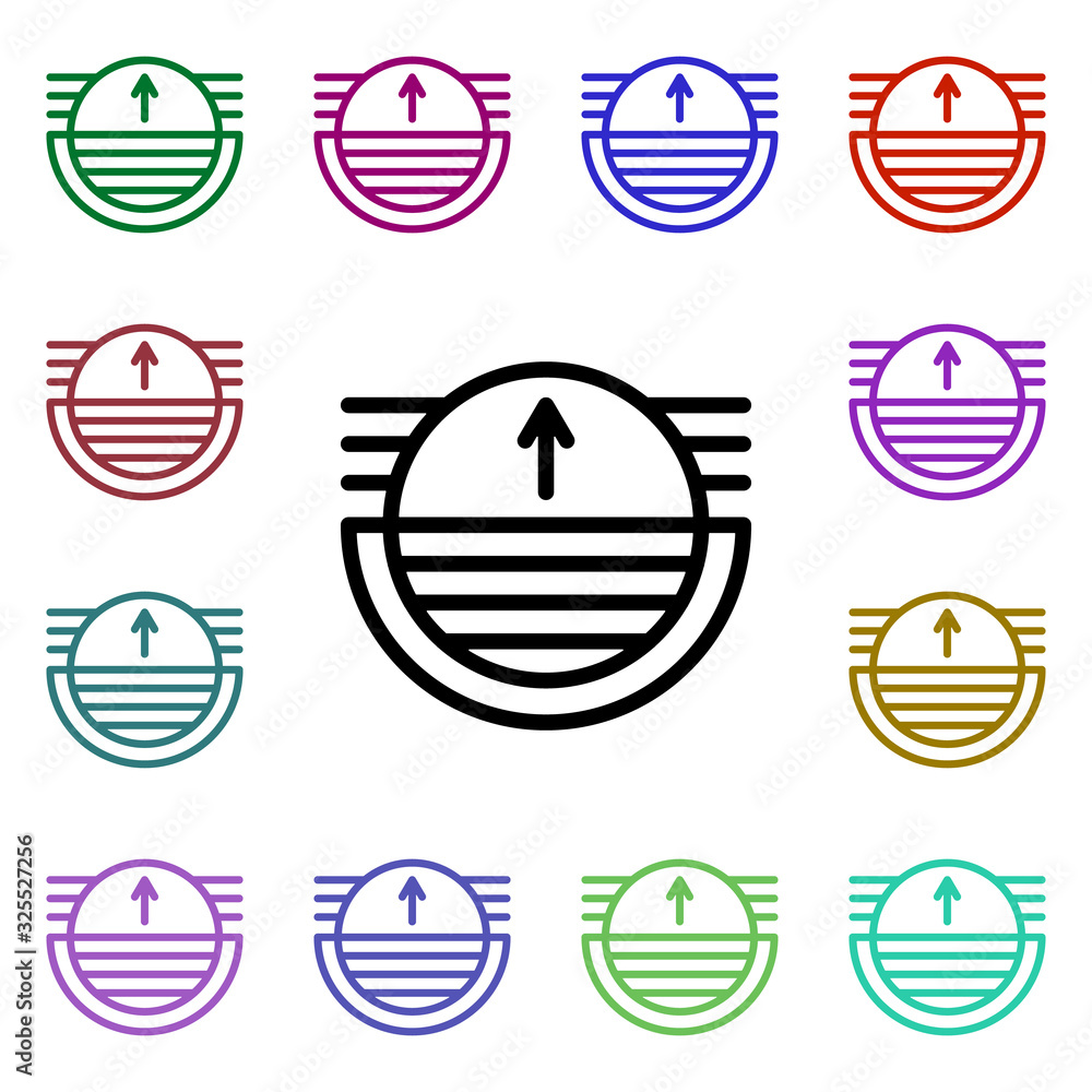 Poster sunrise sign multi color style icon. simple thin line, outline vector of weather icons for ui and ux