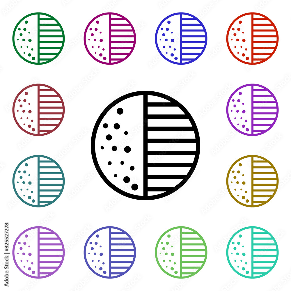 Poster crescent moon sign multi color style icon. simple thin line, outline vector of weather icons for ui 