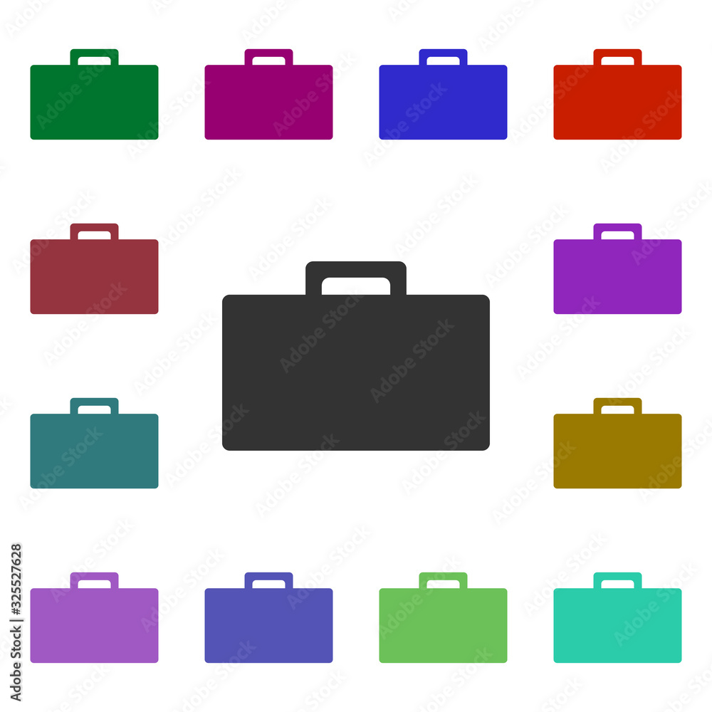 Poster business briefcase multi color style icon. simple glyph, flat vector of web icons for ui and ux, web