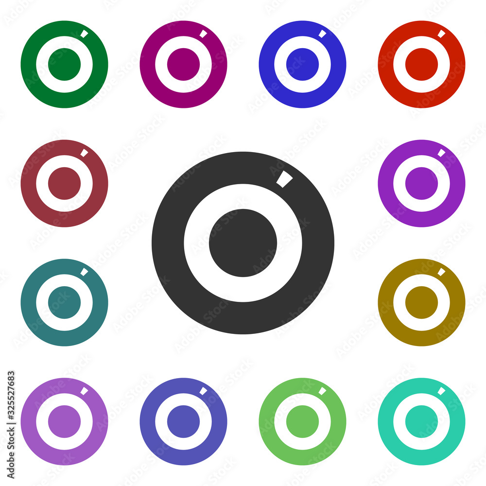 Poster compact disk multi color style icon. simple glyph, flat vector of web icons for ui and ux, website o