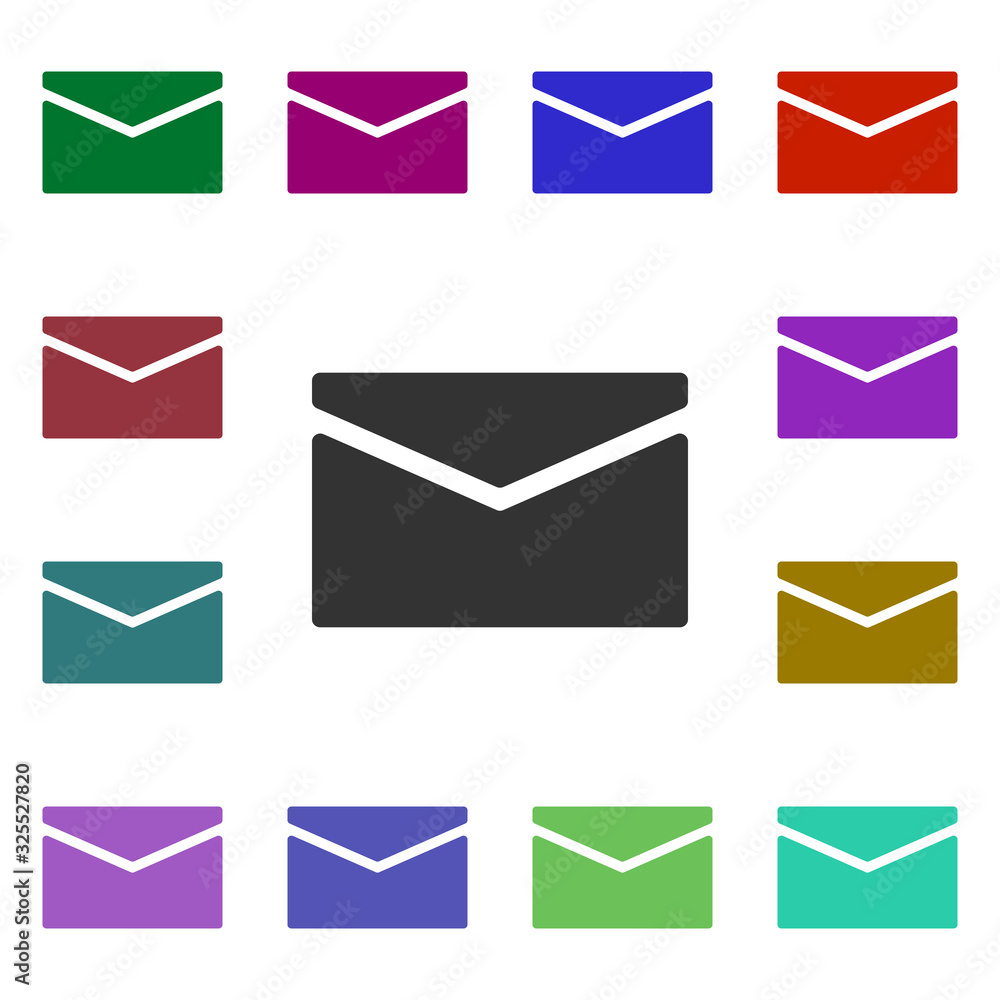 Poster email envelope multi color style icon. simple glyph, flat vector of web icons for ui and ux, website