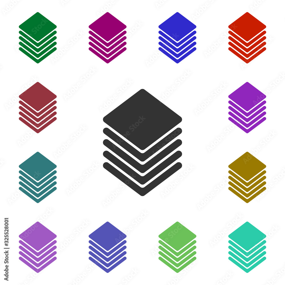 Poster layers multi color style icon. simple glyph, flat vector of web icons for ui and ux, website or mobi