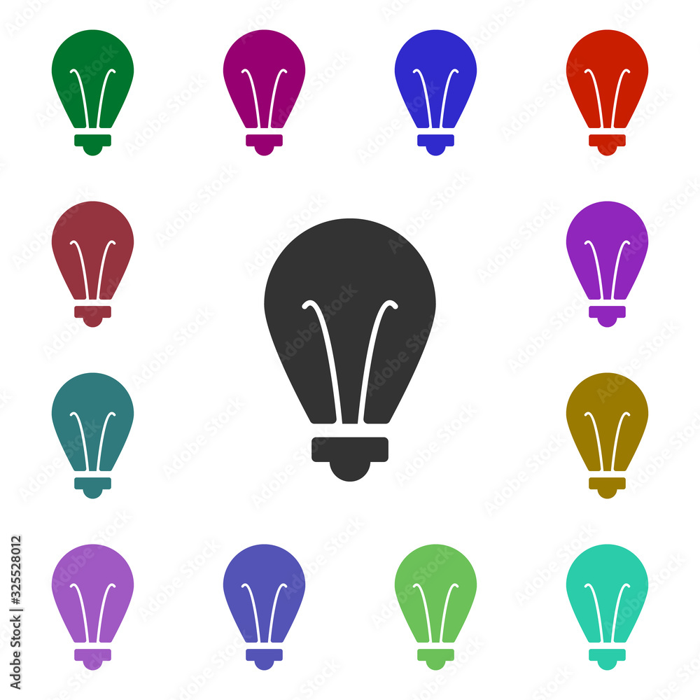 Poster light bulbmulti color style icon. simple glyph, flat vector of web icons for ui and ux, website or m