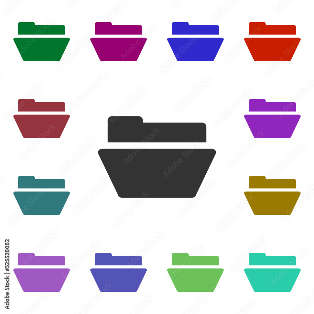 Poster open folder multi color style icon. simple glyph, flat vector of web icons for ui and ux, website or