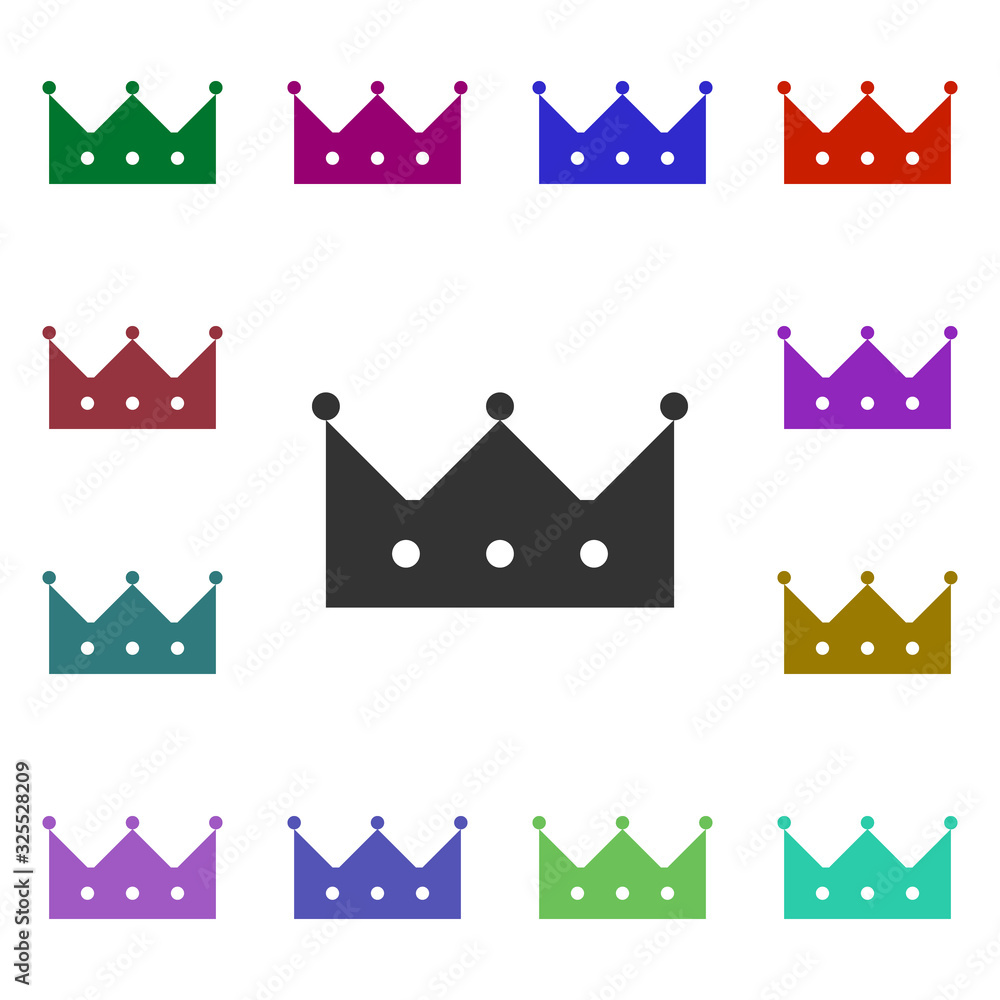 Poster royal crown multi color style icon. simple glyph, flat vector of web icons for ui and ux, website or