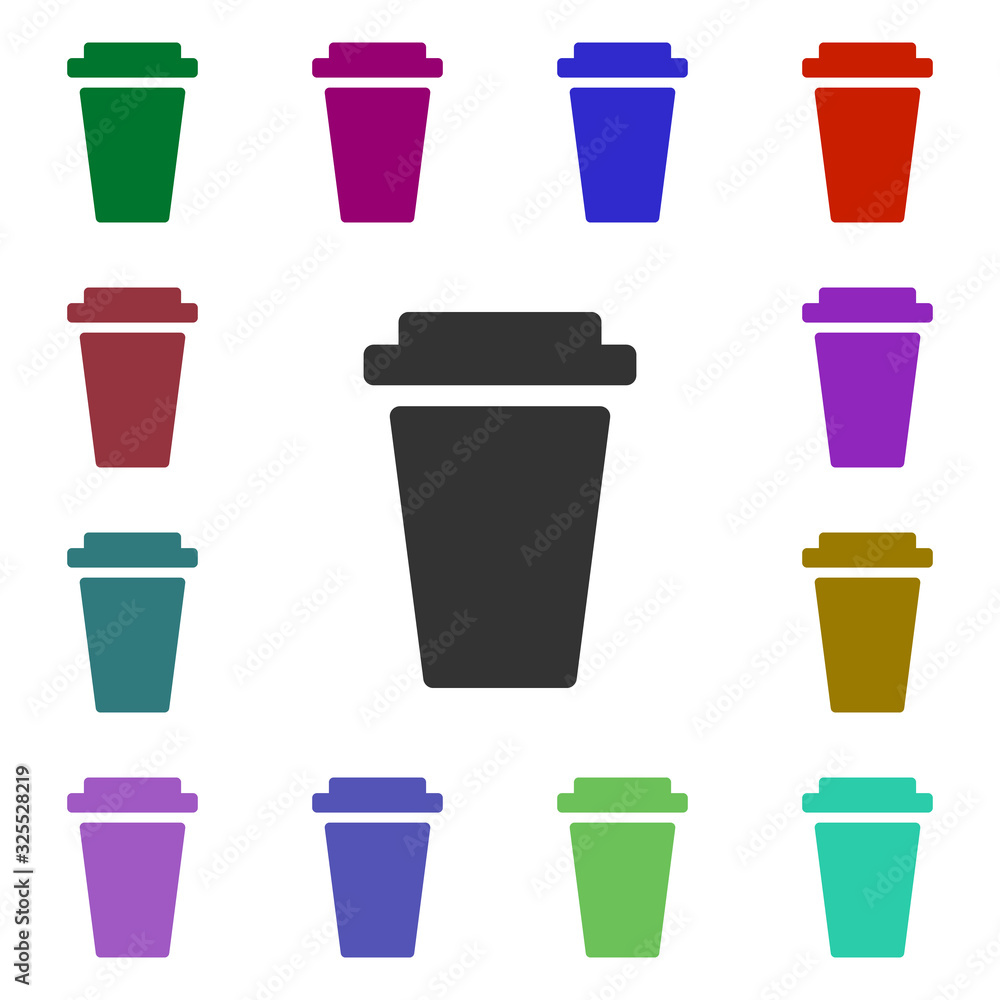 Poster rubbish bin multi color style icon. simple glyph, flat vector of web icons for ui and ux, website or