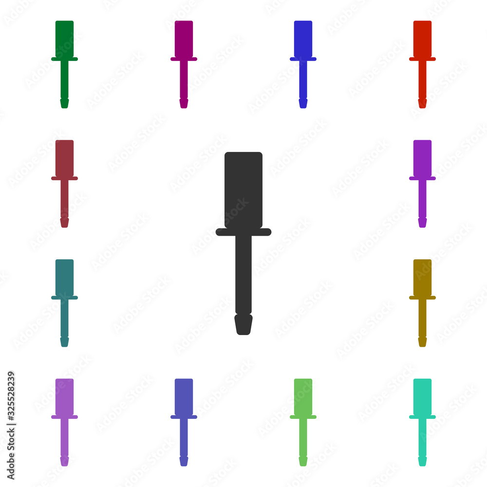 Poster screwdriver tool multi color style icon. simple glyph, flat vector of web icons for ui and ux, websi