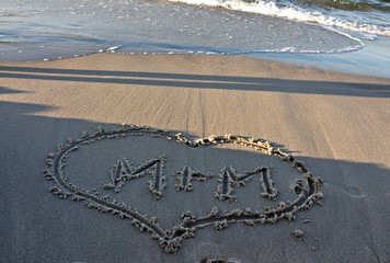 serce na plaży
