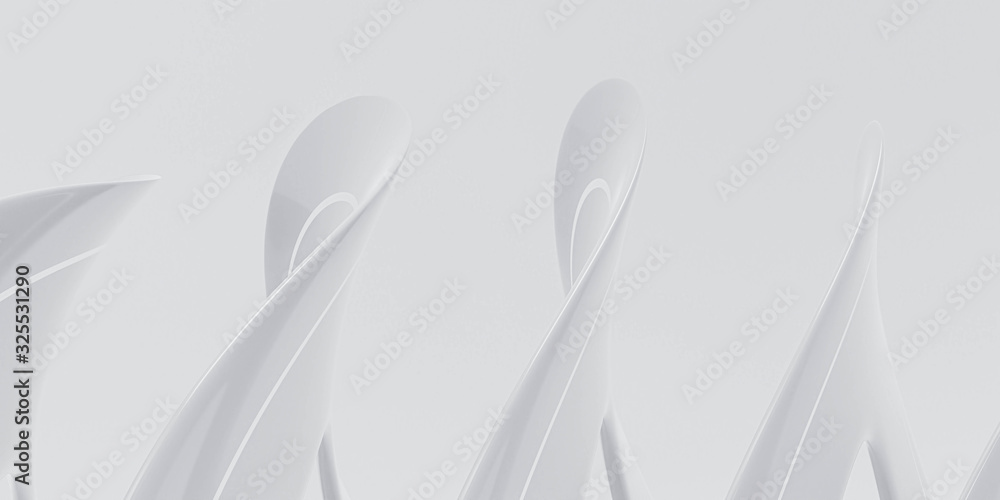 Aufkleber white round abstract shape digital background pattern 3d render illustration