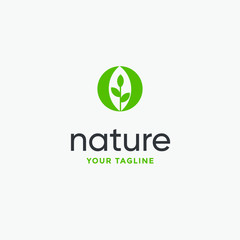 leaf logo design vector for nature symbol template editable