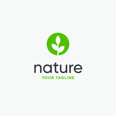 leaf logo design vector for nature symbol template editable