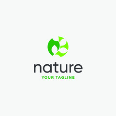 leaf logo design vector for nature symbol template editable