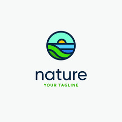 leaf logo design vector for nature symbol template editable