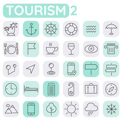 Trendy line icons - Tourism icons collection, set 2