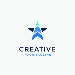 modern star logo template design