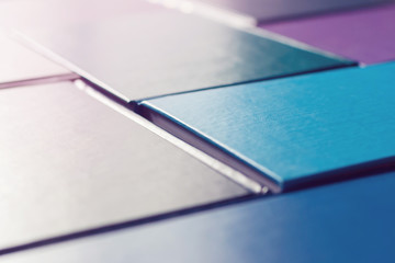 Background of books with blue and purple book covers